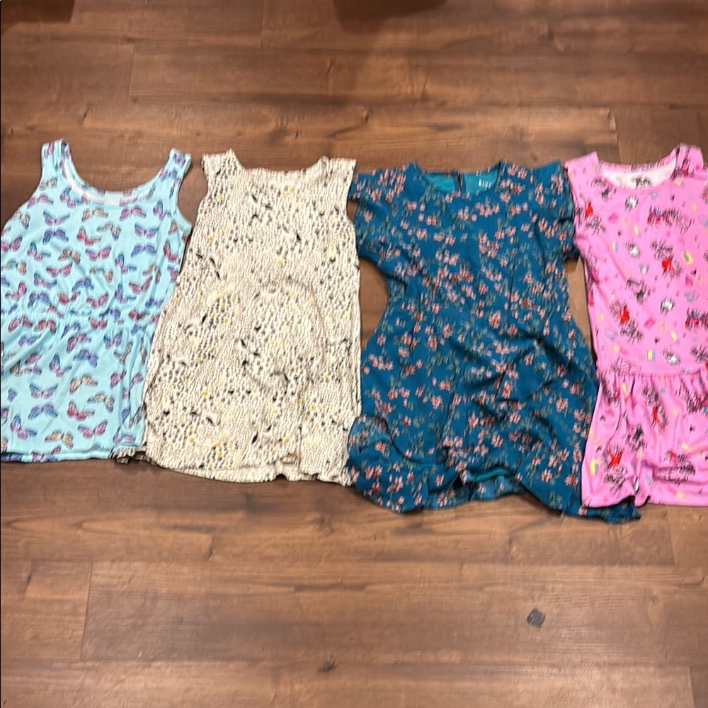 Set of 4 Colorful Girls' Dresses and Romper